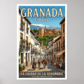 Vintage jaren 60 Granada, Spanje Reisposter Poster (Voorkant)