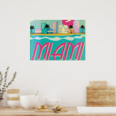 Vintage jaren 80 Miami-poster Poster (Keuken)