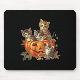 Vintage jaren 90 Cat Retro Pompoen Kittens Hallowe Muismat