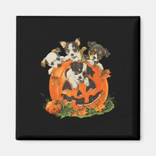 Vintage jaren 90 Dog Retro Pompoen Puppies Hallowe Magneet