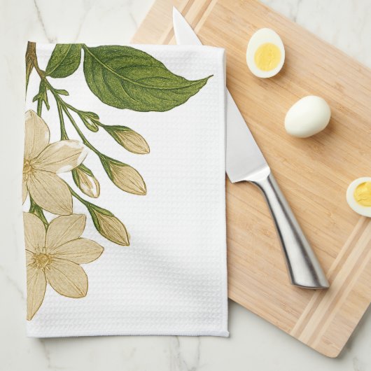 Vintage Jasmine Theedoek (Quarter Fold)