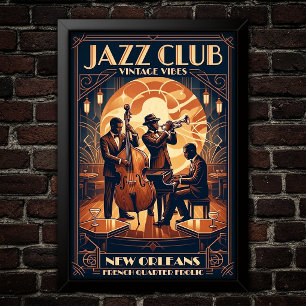 Vintage Jazz 1930s Kunstposter Poster