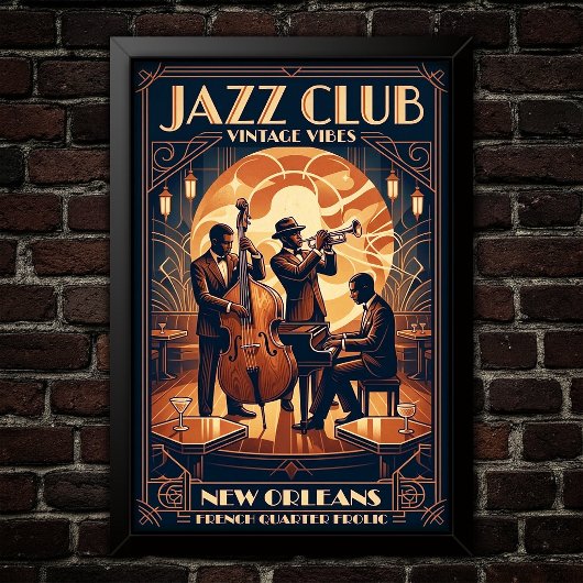 Vintage Jazz 1930s Kunstposter Poster
