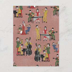 Vintage Jazz Band Briefkaart