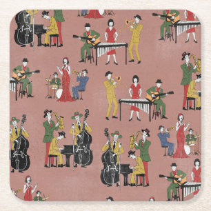 Vintage Jazz Band Kartonnen Onderzetters