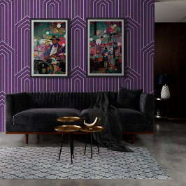 Vintage Jazz Club Musicus die gitaar speelt Poster