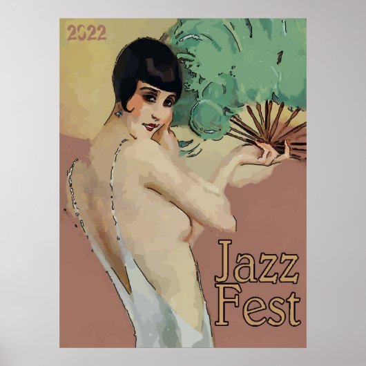 Vintage Jazz Fest Singer Poster (Voorkant)
