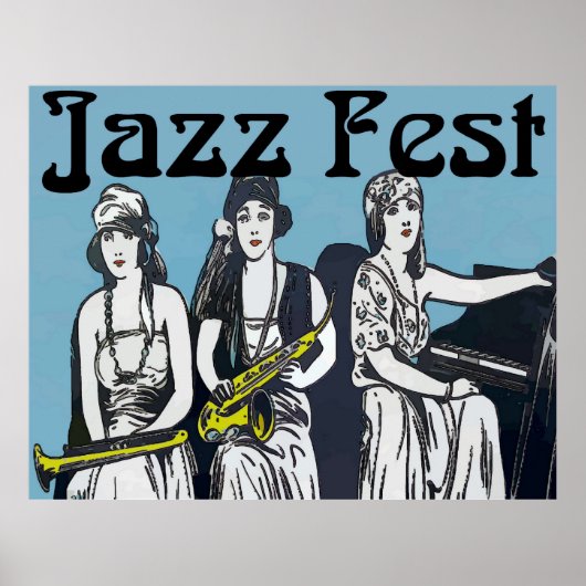Vintage Jazz Fest Vrouwen Poster (Voorkant)