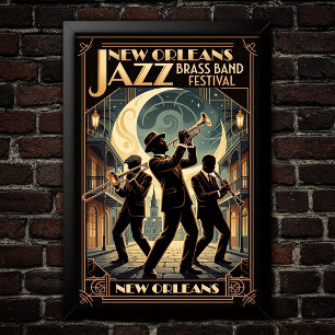 Vintage Jazz jaren 30 kunstposter Poster