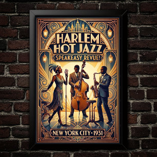Vintage Jazz jaren 30 kunstposter Poster