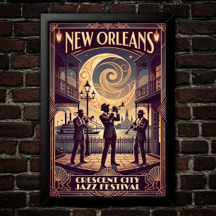 Vintage Jazz jaren 30 kunstposter Poster