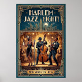 Vintage Jazz jaren 30 kunstposter Poster (Voorkant)