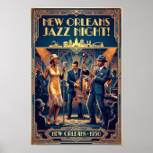 Vintage Jazz jaren 30 kunstposter Poster (Voorkant)