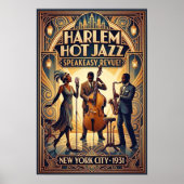 Vintage Jazz jaren 30 kunstposter Poster (Voorkant)