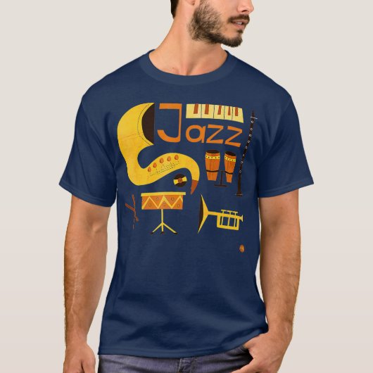 Vintage Jazz Music T-shirt (Voorkant)