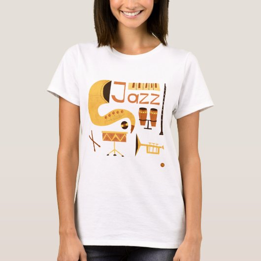 Vintage Jazz Music T-shirt (Voorkant)