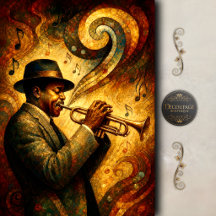 Vintage Jazz Trompet Decoupage