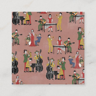 Vintage Jazzband Vierkante Visitekaartje