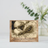 Vintage Je bent uitgenodigd. Uitnodigingen briefka (Staand voorkant)