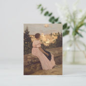 Vintage Jean Frederic Bazille de roze dress Briefkaart (Staand voorkant)