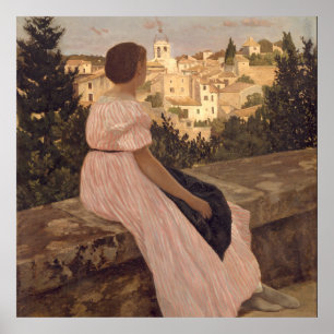 Vintage Jean Frederic Bazille de roze dress Poster