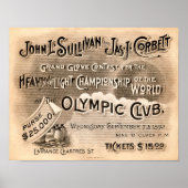 Vintage Jeffries vs. Sharkey Poster (Voorkant)