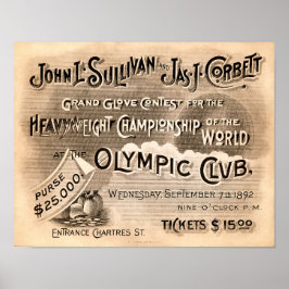 Vintage Jeffries vs. Sharkey Poster