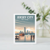 Vintage Jersey City New Jersey Briefkaart (Staand voorkant)