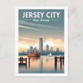 Vintage Jersey City New Jersey Briefkaart (Voorkant)