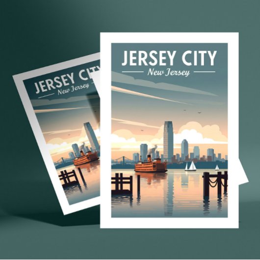 Vintage Jersey City New Jersey Briefkaart