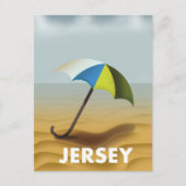 Vintage Jersey reisposter. Briefkaart (Voorkant)