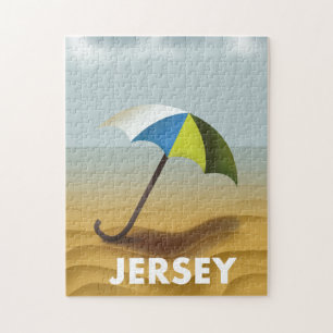 Vintage Jersey reisposter. Legpuzzel