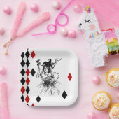 Vintage Jester Lady Papieren Bordje (Feest)