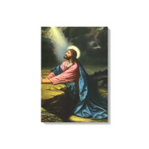 Vintage Jezus Christus bidt, tuin van Gethsemane