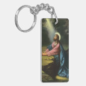 Vintage Jezus Christus bidt, tuin van Gethsemane Sleutelhanger (Voorkant Links)