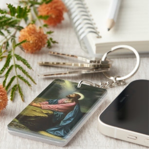 Vintage Jezus Christus bidt, tuin van Gethsemane Sleutelhanger