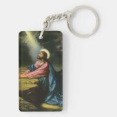 Vintage Jezus Christus bidt, tuin van Gethsemane Sleutelhanger (achterkant)