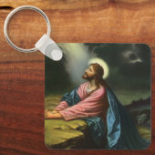 Vintage Jezus Christus bidt, tuin van Gethsemane Sleutelhanger (Voorkant)