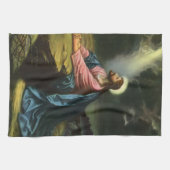 Vintage Jezus Christus bidt, tuin van Gethsemane Theedoek (Horizontaal)