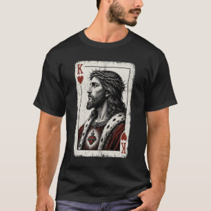 Vintage Jezus Christus Koning van Harten Christeli T-shirt