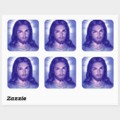 Vintage Jezus De Savior Christelijk Vierkante Sticker (Vel)