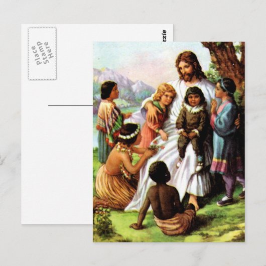 Vintage Jezus houdt van Briefkaart (Voorkant / Achterkant)