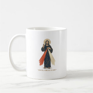 Vintage Jezus Ik Vertrouw Op Jou Religieus Vectoro Koffiemok