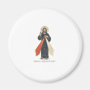 Vintage Jezus Ik Vertrouw Op Jou Religieus Vectoro Magneet