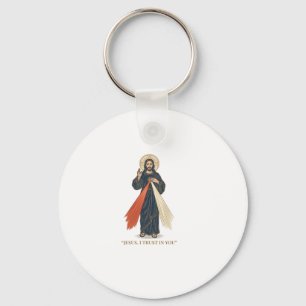 Vintage Jezus Ik Vertrouw Op Jou Religieus Vectoro Sleutelhanger