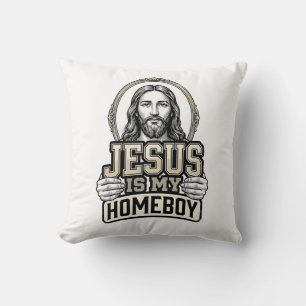Vintage Jezus Is Mijn Huisgenoot Gegraveerd Vector Kussen