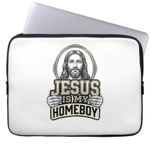 Vintage Jezus Is Mijn Huisgenoot Gegraveerd Vector Laptop Sleeve