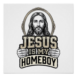 Vintage Jezus Is Mijn Huisgenoot Gegraveerd Vector Perfect Poster