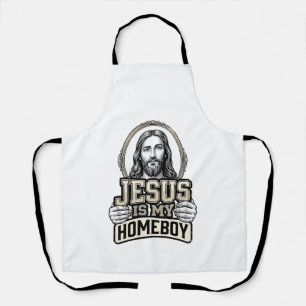 Vintage Jezus Is Mijn Huisgenoot Gegraveerd Vector Schort