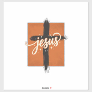 Vintage Jezus Kruis Christelijk T-shirt Ontwerp_1 Sticker